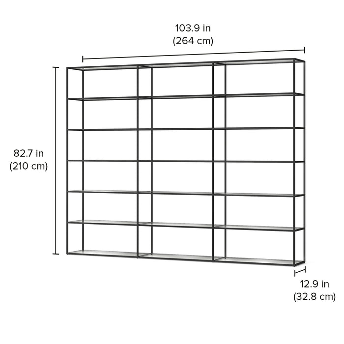 Bookshelf Room Divider - Room Divider Bookcase with Custom Shelves & Modern Design LIUM Decorative Shelving Unit XL 3x6