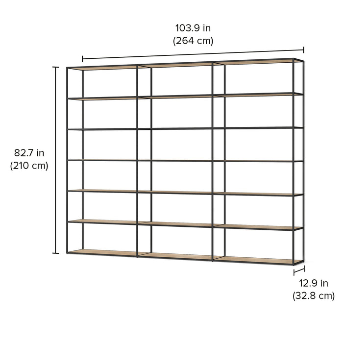 Bookshelf Room Divider - Room Divider Bookcase with Custom Shelves & Modern Design LIUM Decorative Shelving Unit XL 3x6