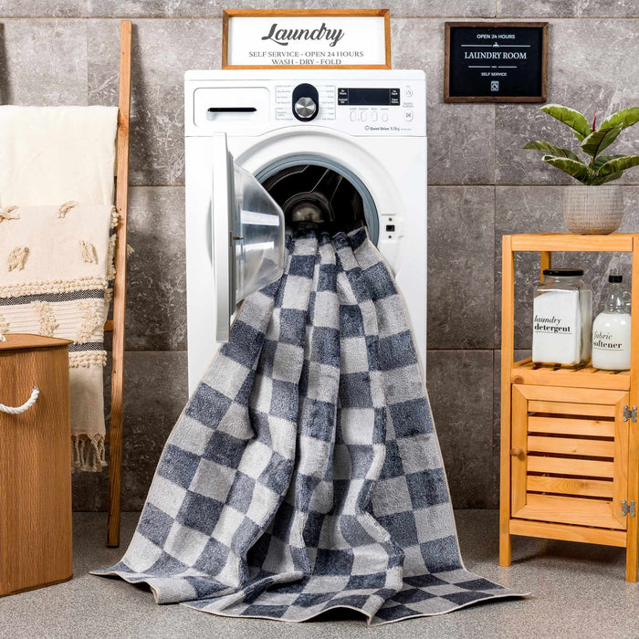 Alie Blue Checkered Area Rug