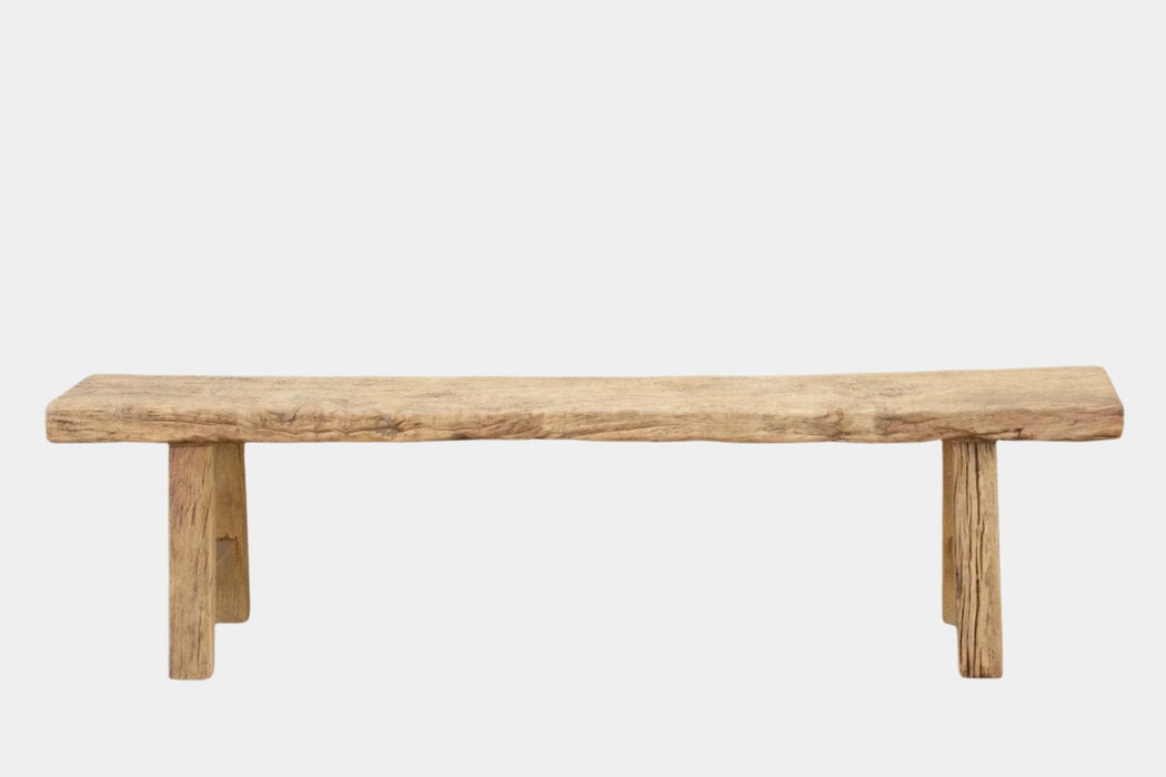 Large Elm Wood Bench