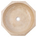 Light Beige Travertine Octagon Natural Stone Vessel Sink Polished D16 H5 SKU-EGELBTOP166 product shot top view