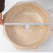 Light Beige Travertine Octagon Natural Stone Vessel Sink Polished D16 H5 SKU-EGELBTOP166 product shot diameter measure