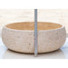 Light beige travertine vessel sink honed inside sandblasted outside size (D)16" (H)6" SKU-EGELBTR1662 height measure