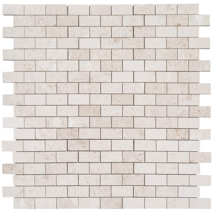 Mayra White Limestone Brushed Mosaic Floor and Wall Tile - Livfloors Collection