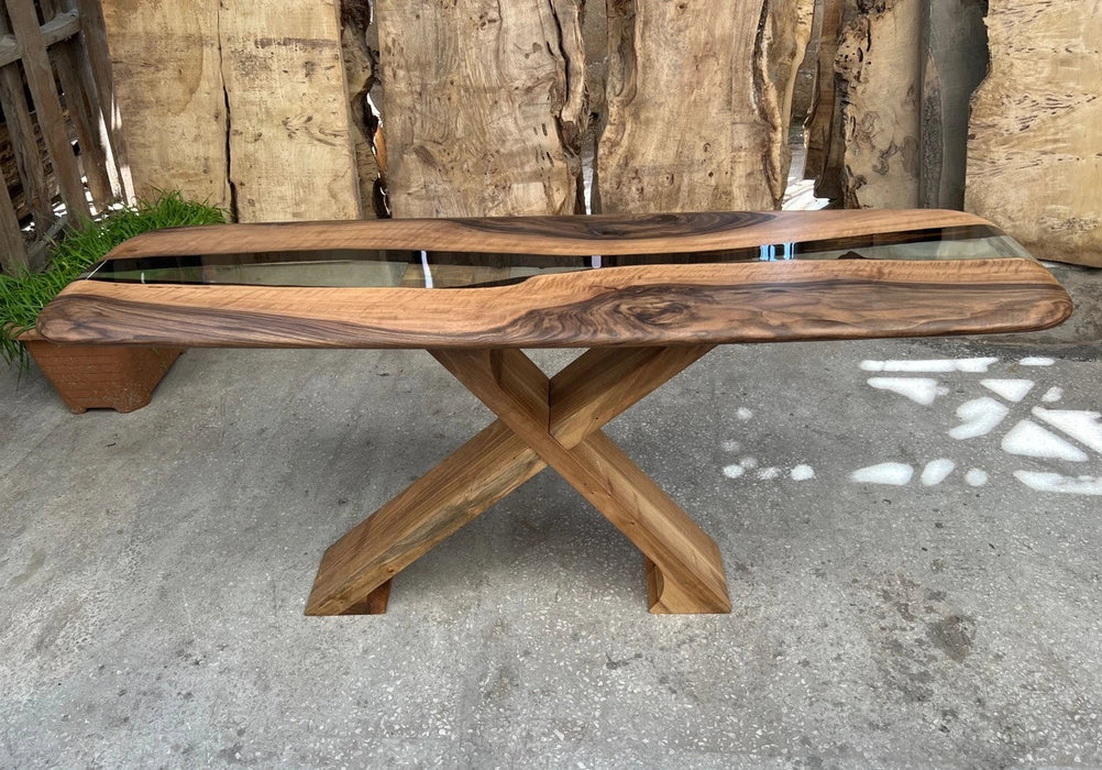 Handmade Solid Walnut Console Table for Entryway and Foyer