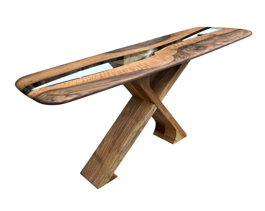 Handmade Solid Walnut Console Table for Entryway and Foyer