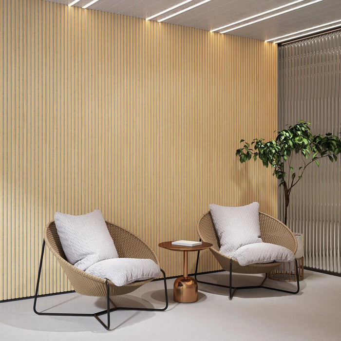 Luxury Oak | Grey Felt | Acoustic Solid Wood Wall Panels ( 2 Panels Per Box）