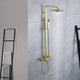 Luxurious Brushed Gold Or Matte black Wall-Mounted Thermostatic Rain Exposed Shower Set with Tub Spout