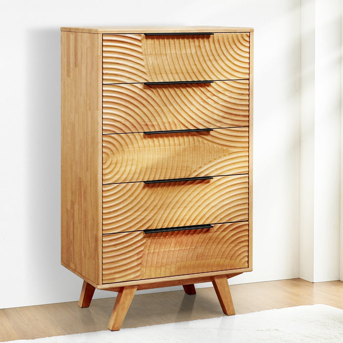 Harmony Solid Wood Dresser with 5 Drawers