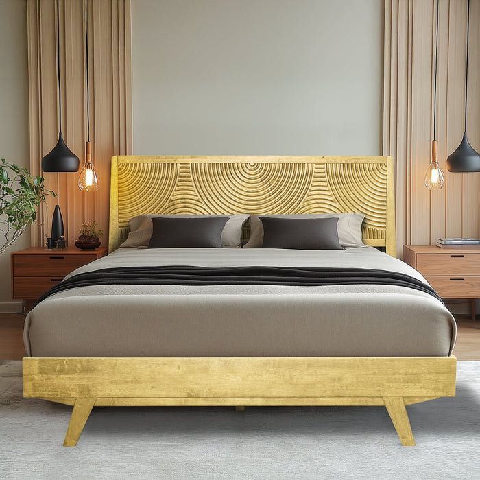 Acacia Harmony Platform Bed Frame with Headboard