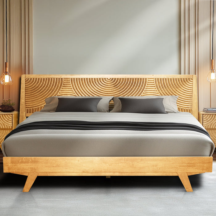 Acacia Harmony Platform Bed Frame with Headboard