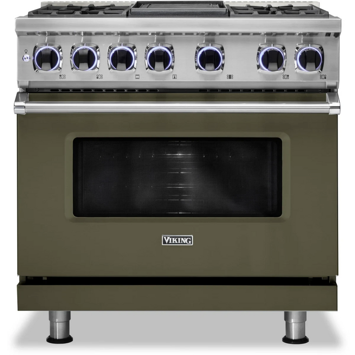 Viking® 7 Series 36" Stainless Steel Pro Style Dual Fuel Range VDR73624GSS