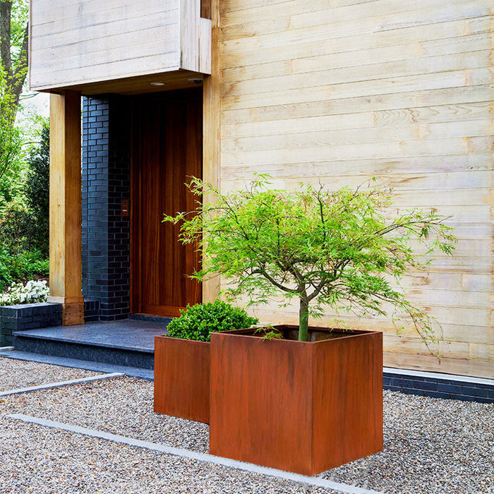 Corten Steel Cube Planters - FREE SHIPPING!