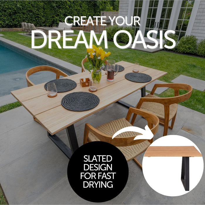 Ubud Natural Teak 4-6 Person Indoor or Outdoor Dining Table - 79"