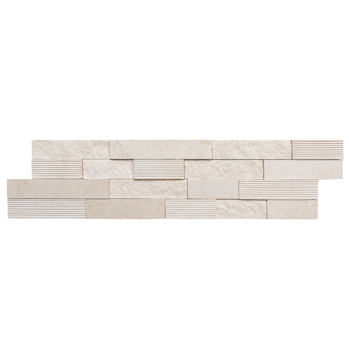 Mayra White Ledger Multi-surface 3D Panel 6"x24" Marble Wall Tile - Full Truckload
