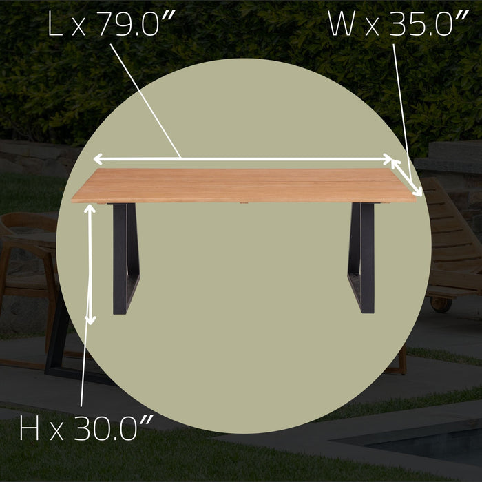 Ubud Natural Teak 4-6 Person Indoor or Outdoor Dining Table - 79"