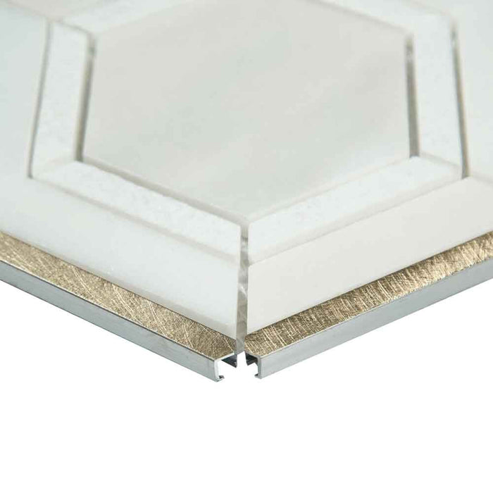 Medici Gold Pattern 10.83" x 12.44" Stone Metal Blend Mesh-Mounted Mosaic Tile - MSI Collection