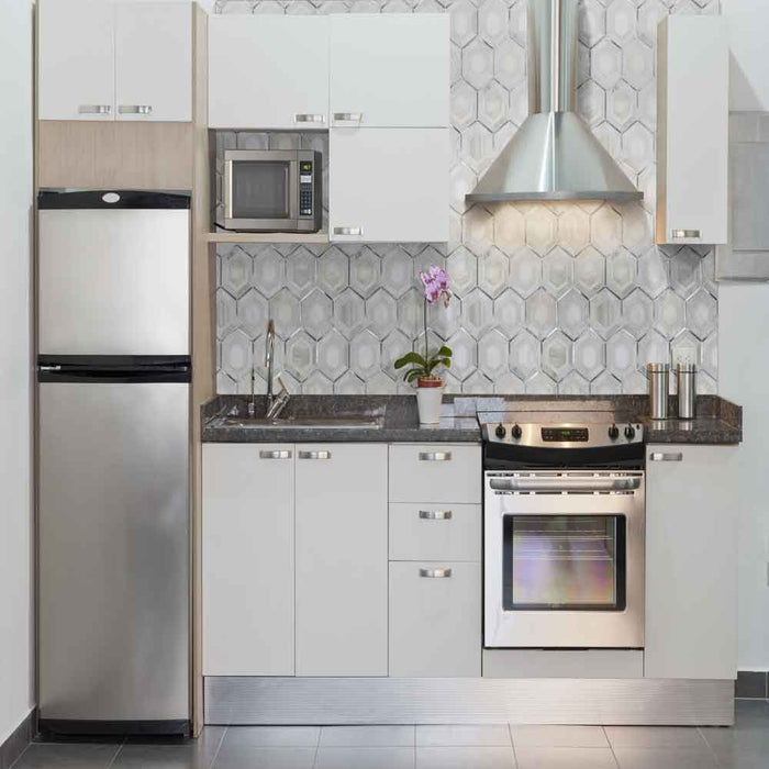 Medici Silver Pattern 10.83" x 12.44" Stone Metal Blend Mesh-Mounted Mosaic Tile - MSI Collection