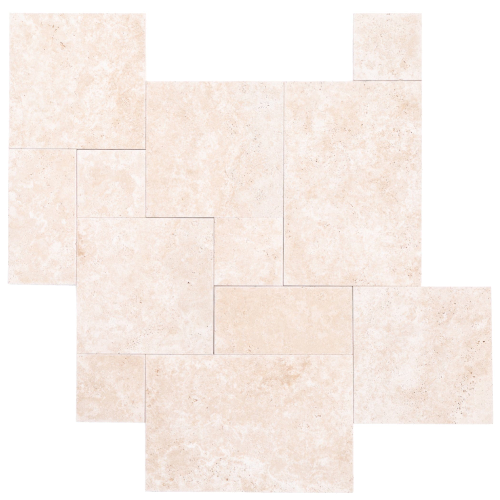 Miletos Ivory Travertine Pattern Tumbled Pavers - Full Truckload ...