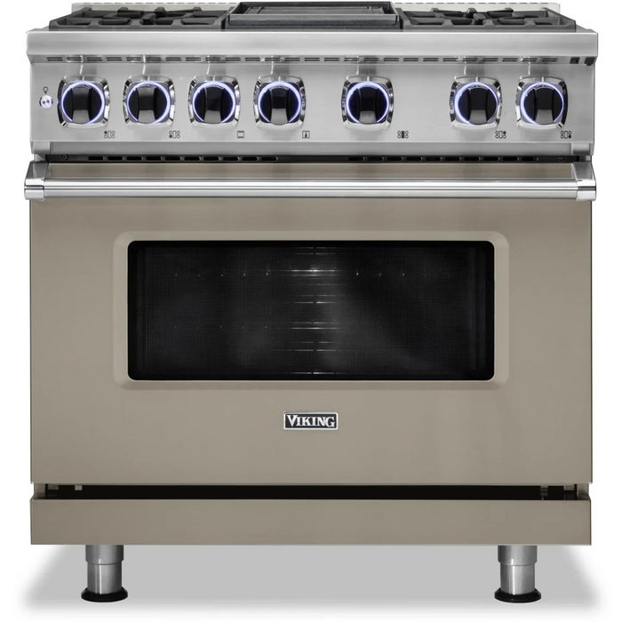 Viking® 7 Series 36" Stainless Steel Pro Style Dual Fuel Range VDR73624GSS