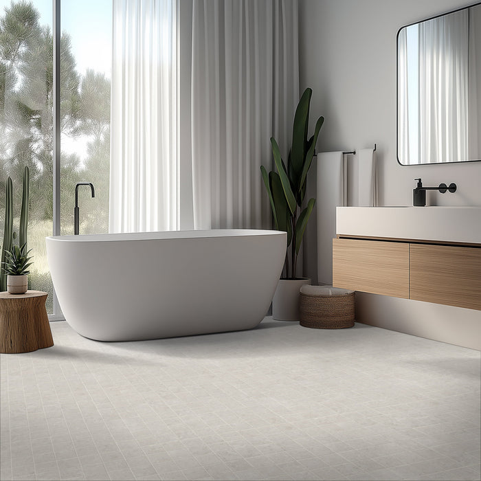 Girona Perla 12"x12" Lappato 3D Porcelain Mosaic Floor And Wall Tile - MSI Collection