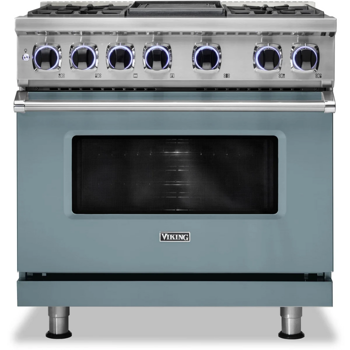 Viking® 7 Series 36" Stainless Steel Pro Style Dual Fuel Range VDR73624GSS