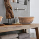 Noce Brown Turkish Travertine Natural Stone Drop-in Sink - Handcrafted Honed and Filled
