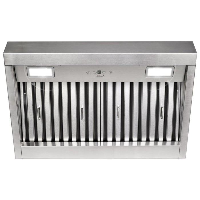 30" Range Hood Insert, Ultra Quiet Stainless Steel 6" Ducted with 600 CFM Powerful Suction — NX-19IL-30-Warm White