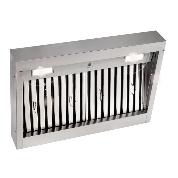 30" Range Hood Insert, Ultra Quiet Stainless Steel 6" Ducted with 600 CFM Powerful Suction — NX-19IL-30-Warm White