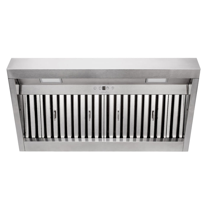 36 Inch Range Hood Insert, Ultra Quiet Stainless Steel 6" Ducted Insert/Built-in Kitchen Vent Hood with 600 CFM Powerful Suction, Dimmable LED Lights and Dishwasher Safe Filters, 3-Speed