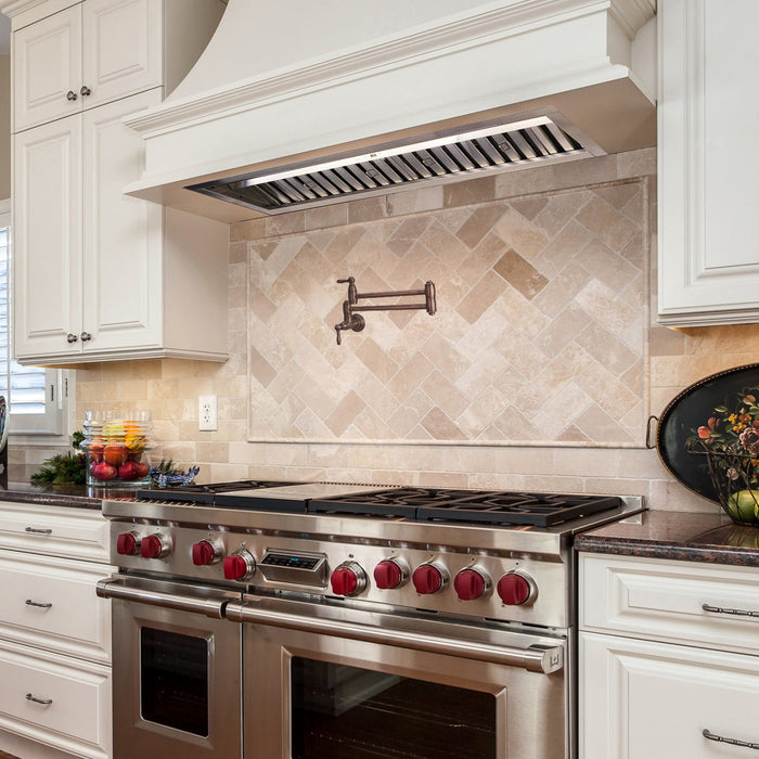 Nauxus 30" Range Hood Insert, 600 CFM Built-in Stainless Steel Kitchen Hood with LED Lights , NX-HOOD-30