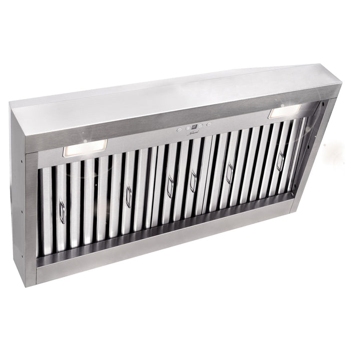 36" Range Hood Insert, Ultra Quiet Stainless Steel 6" Ducted with 600 CFM Powerful Suction — NX-19IL-36-Warm White