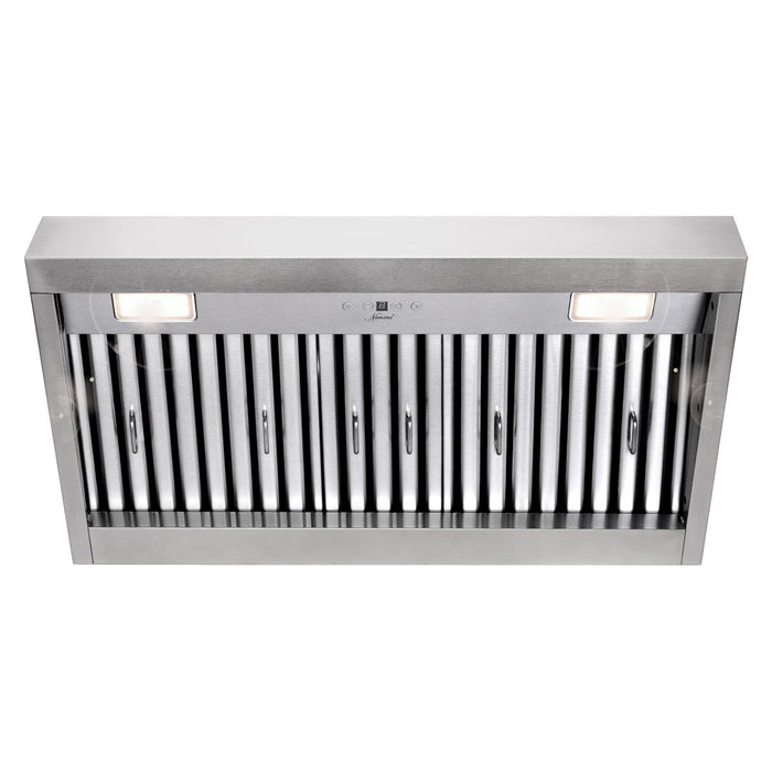 36" Range Hood Insert, Ultra Quiet Stainless Steel 6" Ducted with 600 CFM Powerful Suction — NX-19IL-36-Warm White