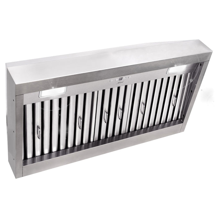 36" Range Hood Insert, Ultra Quiet Stainless Steel 6" Ducted with 600 CFM Powerful Suction — NX-19IL-36-Warm White