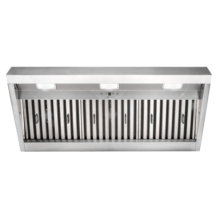 42" Range Hood Insert, Ultra Quiet Stainless Steel 8" Ducted with 1200 CFM Powerful Suction — NX-19IL-42-Warm White