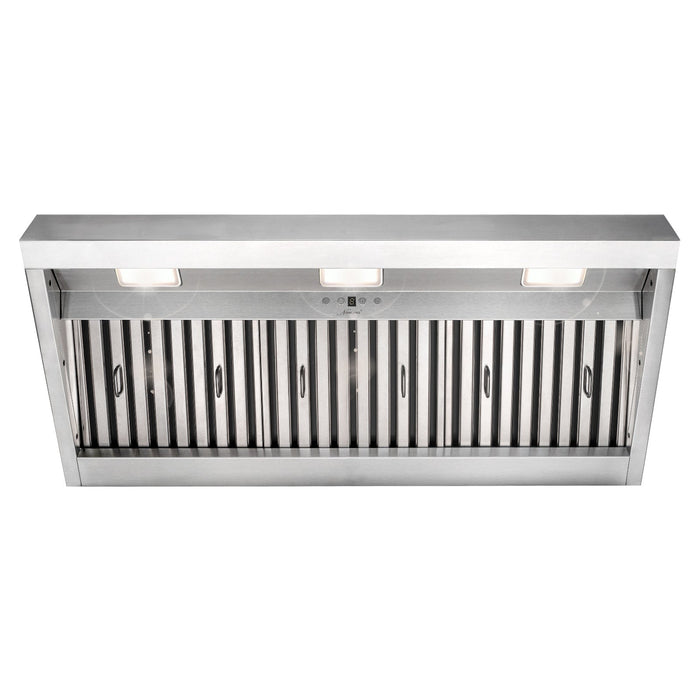 42" Range Hood Insert, Ultra Quiet Stainless Steel 8" Ducted with 1200 CFM Powerful Suction — NX-19IL-42-Warm White