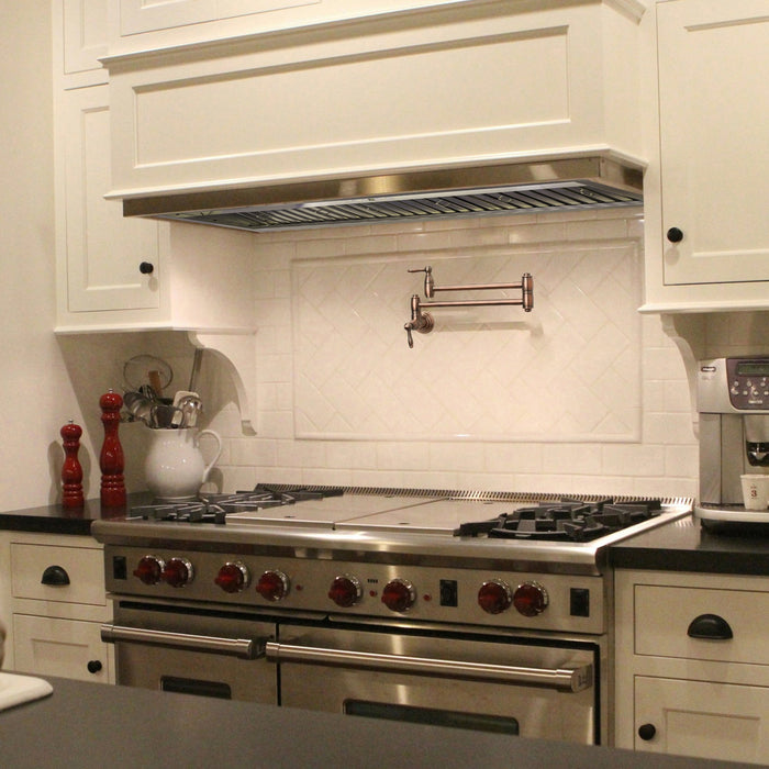 Nauxus 42 Inch Range Hood Insert with 1200 CFM Powerful Suction, Ultra Quiet Ducted Stainless Steel Kitchen Stove Vent Hood with Dimmable LED Lights, Timer, 4-Speed Touch Control , NX-19IL-42