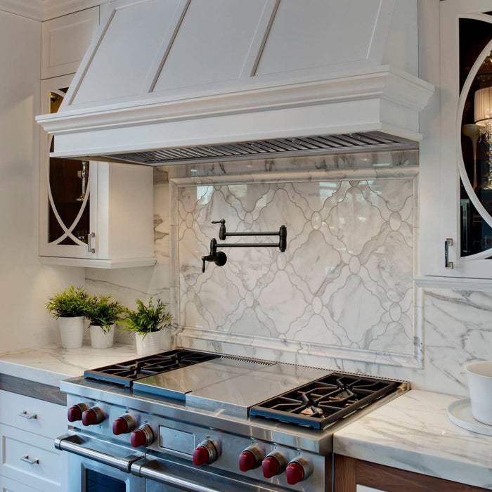 42" Range Hood Insert, Ultra Quiet Stainless Steel 8" Ducted with 1200 CFM Powerful Suction — NX-19IL-42-Warm White