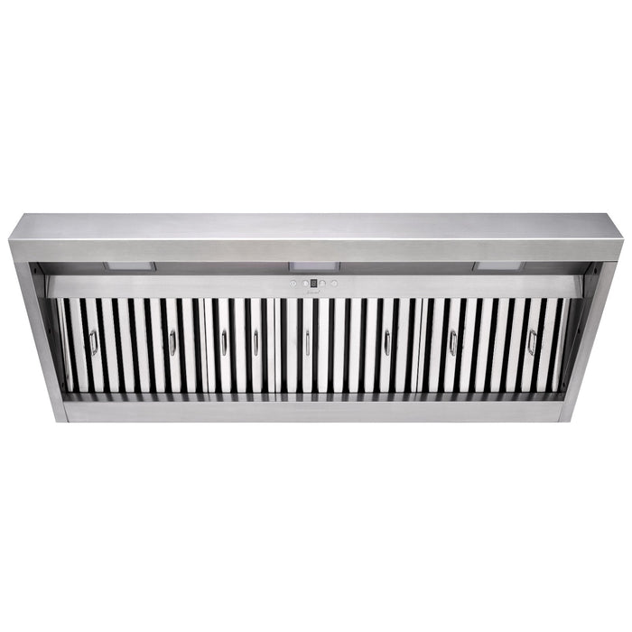 Range Hood Insert 48 Inch, 1200 CFM Built-in Kitchen Hood with 4 Speeds, Ultra-Quiet Stainless Steel Ducted Vent Hood Insert with Dimmable LED Lights and Dishwasher Safe Filter