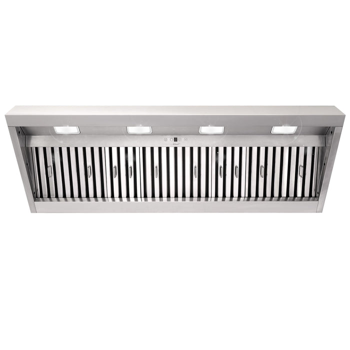 54" Range Hood Insert, Ultra Quiet Stainless Steel 8" Ducted with 1200 CFM Powerful Suction — NX-19IL-54-Warm White