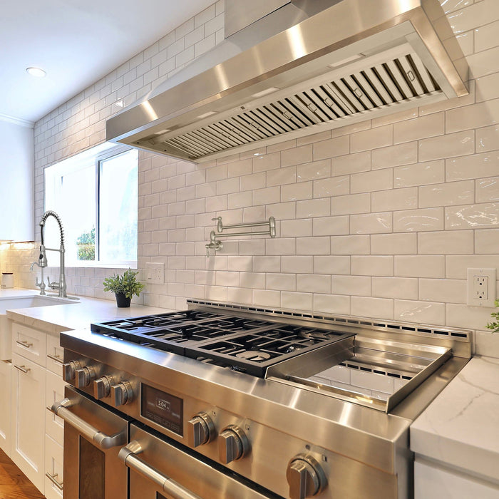 Nauxus 54 Inch Range Hood Insert with 1200 CFM Powerful Suction, Ultra Quiet Ducted Stainless Steel Kitchen Stove Vent Hood with Dimmable LED Lights, Timer, 4-Speed Touch Control , NX-19IL-54