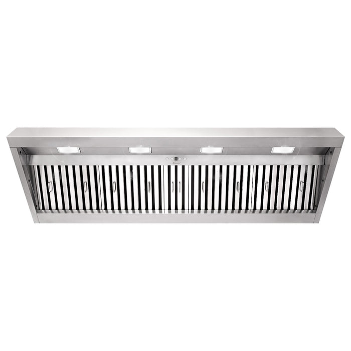 60" Range Hood Insert, Ultra Quiet Stainless Steel 8" Ducted with 1200 CFM Powerful Suction — NX-19IL-60-Warm White