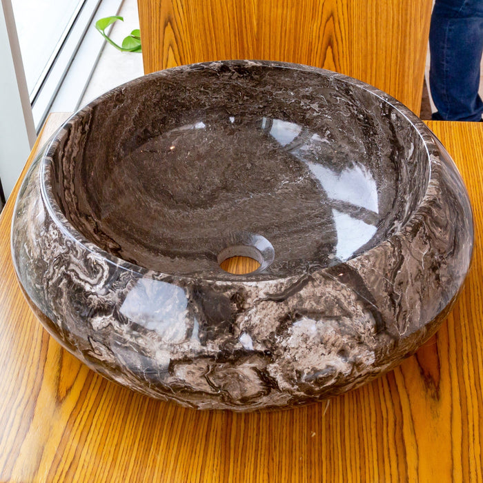 Narcist Brown Marble Vessel Sink High-Gloss Polished
