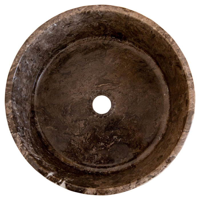 Narcist Brown Marble Vessel Sink High-Gloss Polished (D)16" (H)6.5"