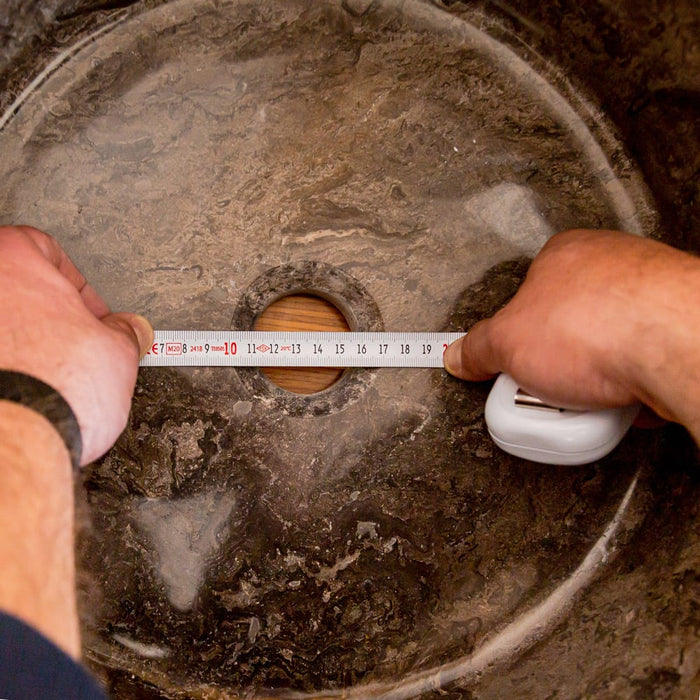 Narcist Brown Marble Vessel Sink High-Gloss Polished (D)16" (H)6.5"