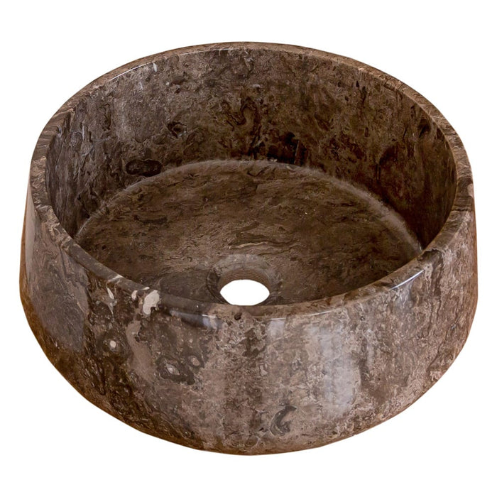 Narcist Brown Marble Vessel Sink High-Gloss Polished (D)16" (H)6.5"