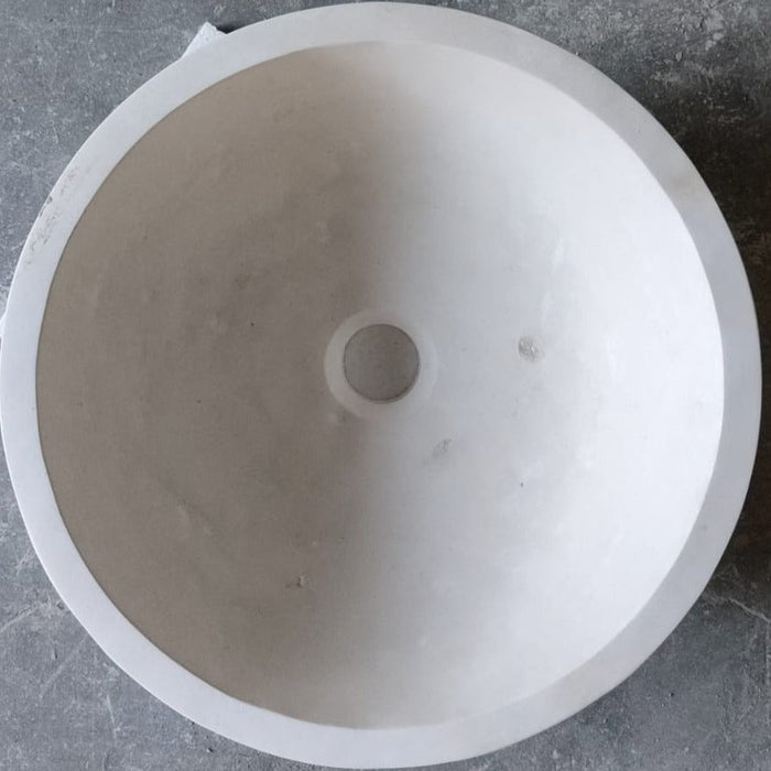 Turkish Limestone Natural Stone Handcrafted Vessel Sink - 15 Inch x 6 Inches