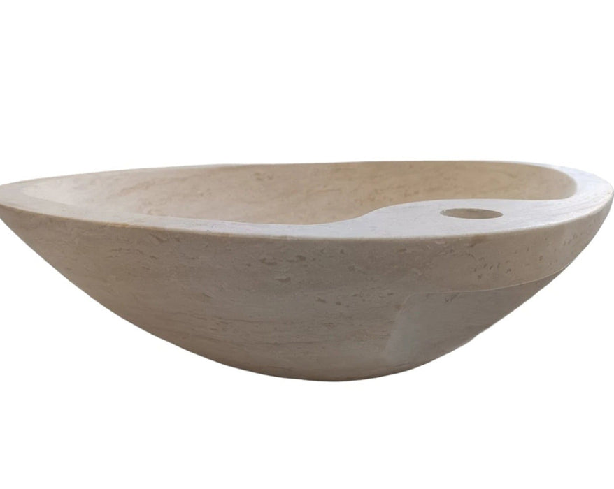 Natural Travertine Vessel Sink Honed and Filled 23.6x17.7x5.9