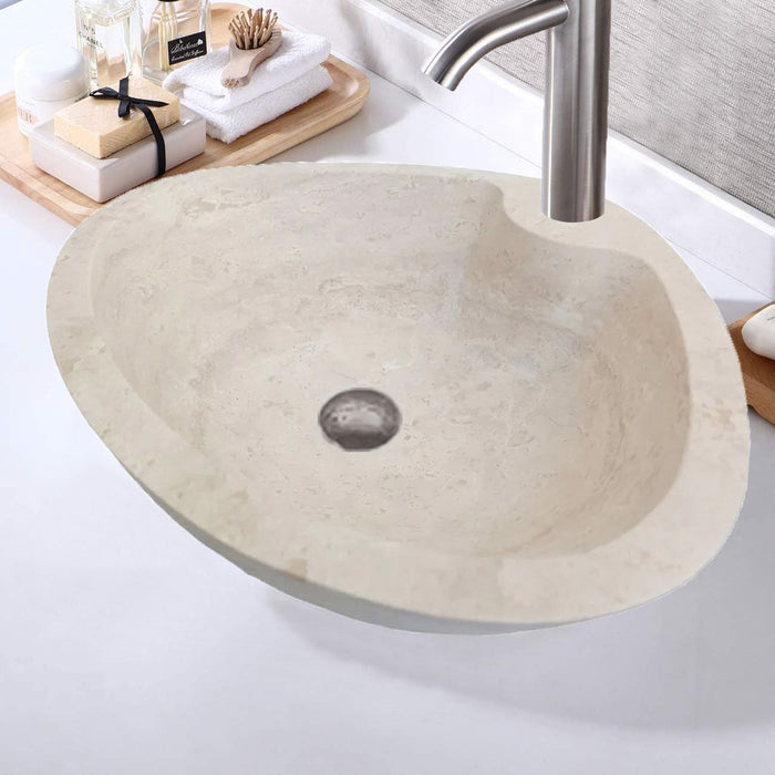 Natural Travertine Vessel Sink Honed and Filled 23.6x17.7x5.9