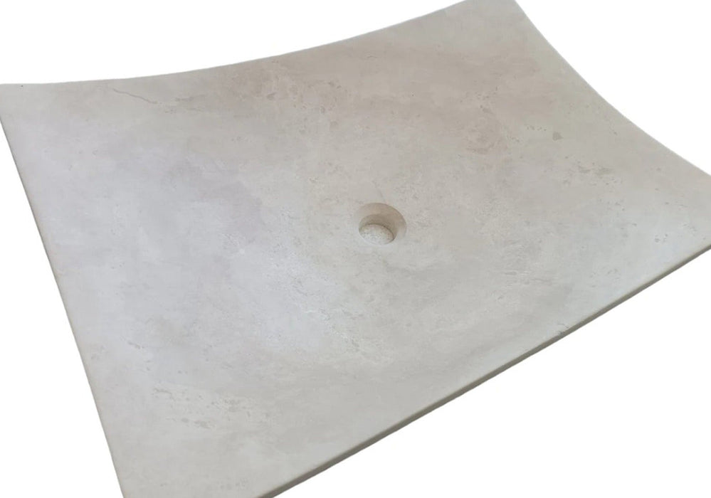 Light Travertine Natural Stone Vessel Sink - Honed 25.6x17.7